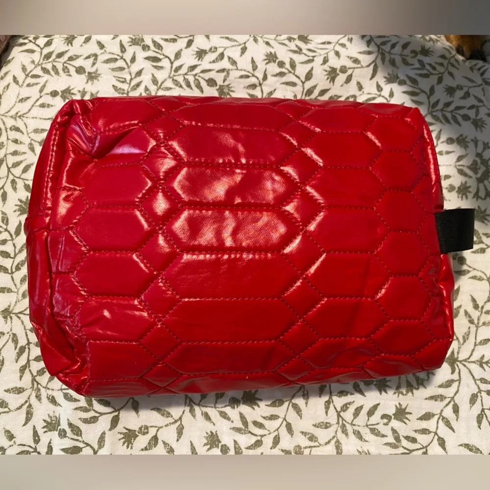 Aimee‎ Kestenberg Red Diamond Python Quilted Cosmetic Bag